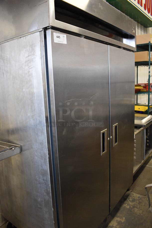 WOW! Delfield Model 6151-S Stainless Steel Commercial 2 Door Reach In Cooler w/ Poly Coated Racks on Commercial Casters. 115 Volts, 1 Phase. 51x33x80. Tested and Does Not Power On - Image 2 of 5