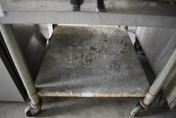 Stainless Steel Commercial Equipment Table w/ Metal Undershelf on Commercial Casters. 30x30x27 - Image 3 of 4