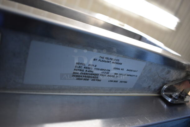 WOW! Delfield Model 6151-S Stainless Steel Commercial 2 Door Reach In Cooler w/ Poly Coated Racks on Commercial Casters. 115 Volts, 1 Phase. 51x33x80. Tested and Does Not Power On - Image 5 of 5