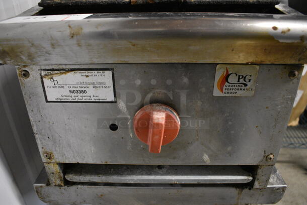 NICE! CPG Stainless Steel Commercial Countertop Gas Powered Charbroiler Grill on Stainless Steel Equipment Stand w/ Commercial Casters. 18x26x37.5 - Image 3 of 5