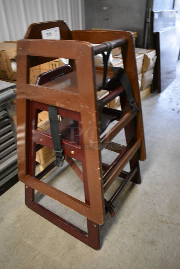 2 Wood Pattern High Chairs. 19x20x29. 2 Times Your Bid! - Image 3 of 5