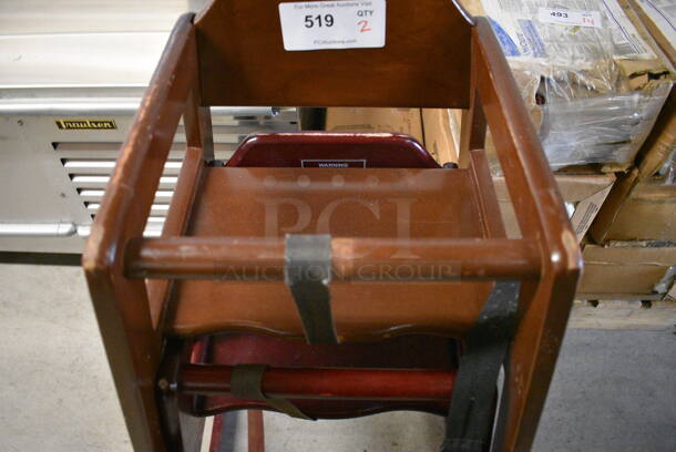 2 Wood Pattern High Chairs. 19x20x29. 2 Times Your Bid! - Image 5 of 5