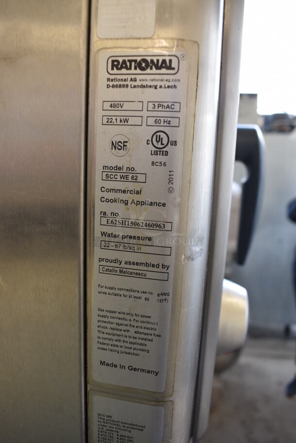 2 GORGEOUS! Rational Stainless Steel Commercial Combitherm 5 Senses Self Cooking Center Convection Ovens on Commercial Casters. Top Model: SCC WE 62. Bottom Model: SCC WE 102. 480 Volts, 3 Phase. 42x40x73. 2 Times Your Bid! - Image 7 of 8