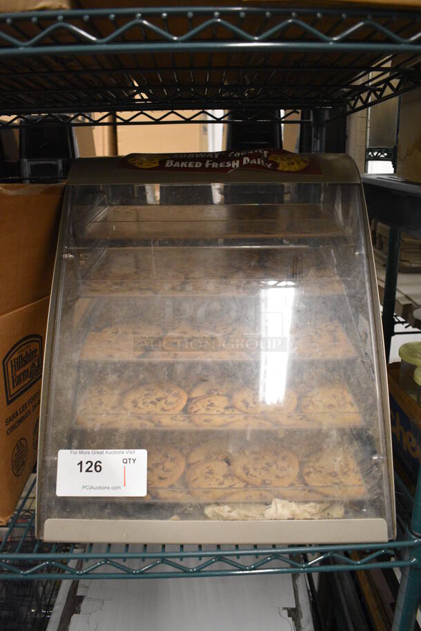 Brown Metal Countertop Cookie Merchandiser. 16x18x17
