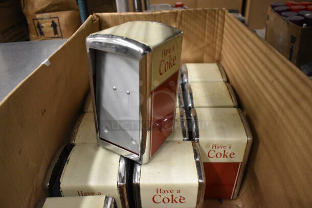 13 Metal Red and White Coke Napkin Dispensers. 4x4x7.5. 13 Times Your Bid! - Image 2 of 2