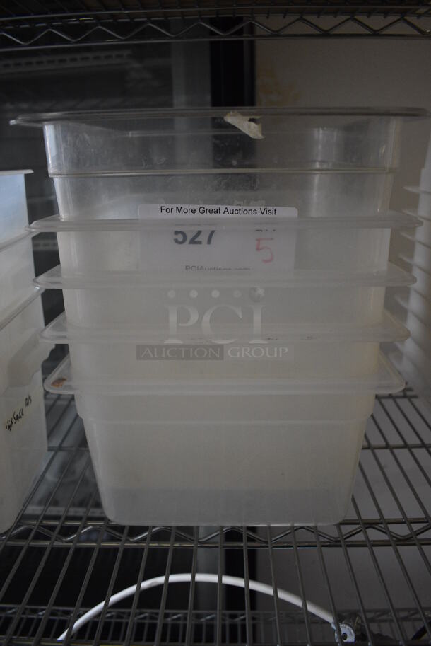 5 Clear Poly 1/2 Size Drop In Bins. 1/2x6. 5 Times Your Bid! - Image 1 of 6
