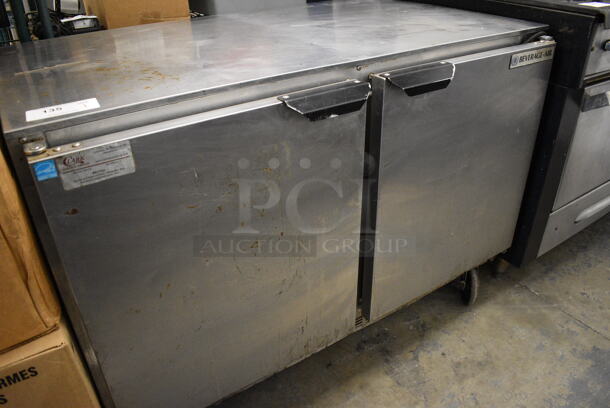 NICE! Beverage Air Model UCR48A Stainless Steel Commercial 2 Door Undercounter Cooler on Commercial Casters. 115 Volts, 1 Phase. 48x29x35. Tested and Working! - Image 3 of 6