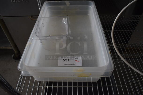 3 Various Clear Poly Drop In Bins. 1/1x4, 1/6x4. 3 Times Your Bid! - Image 2 of 3