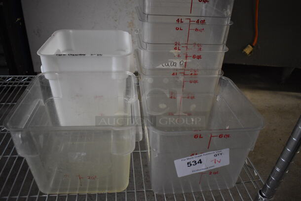 7 Various Poly Containers. Includes 8.5x8.5x7. 7 Times Your Bid! - Image 1 of 4