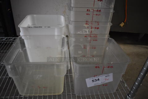 7 Various Poly Containers. Includes 8.5x8.5x7. 7 Times Your Bid!