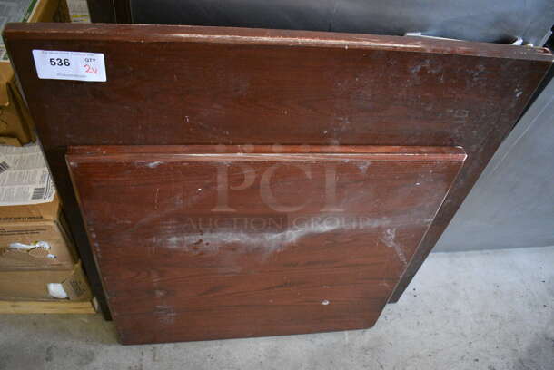 2 Wood Pattern Tabletops. 36x36x1.5, 30x28x1.5. 2 Times Your Bid! - Image 1 of 4