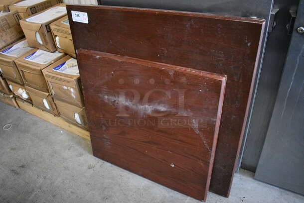 2 Wood Pattern Tabletops. 36x36x1.5, 30x28x1.5. 2 Times Your Bid! - Image 4 of 4