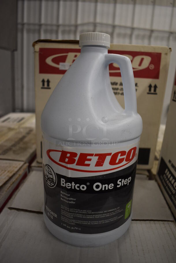 8 BOXES OF BRAND NEW! Betco One Step Restorer. 4 Jugs In 7 Boxes and 3 Jugs In 1 Box. 6x6x12. 8 Times Your Bid!