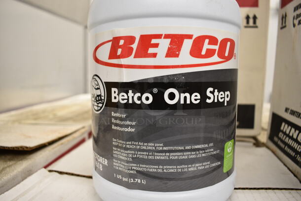 5 BOXES OF BRAND NEW! Betco One Step Restorer. 4 Jugs In Each Box. 6x6x12. 5 Times Your Bid! - Image 3 of 4