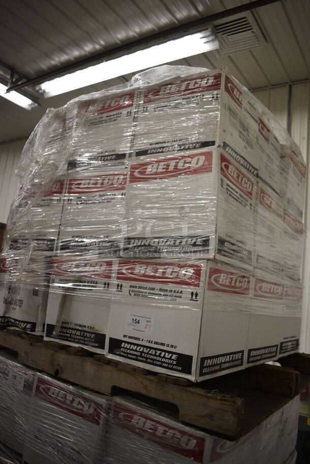 ENTIRE PALLET of 27 BOXES OF BRAND NEW! Betco One Step Restorer. 4 Jugs In Each Box. 6x6x12. 27 Times Your Bid!