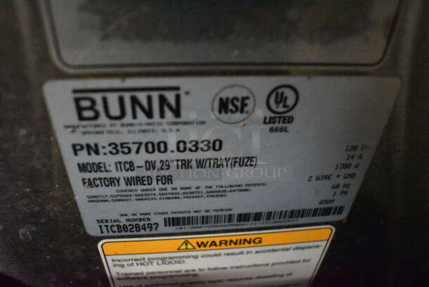 NICE! 2009 Bunn Model ITCB-DV Stainless Steel Commercial Countertop Iced Tea Machine w/ 2 Beverage Holder Dispensers. 120 Volts, 1 Phase. 10x24x34 - Image 5 of 5