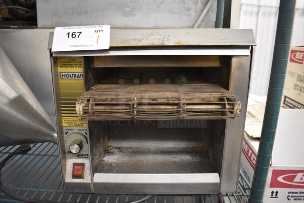NICE! Holman Model EZ10 Stainless Steel Commercial Countertop Electric Conveyor Toaster Oven. 120 Volts, 1 Phase. 14x16x13. Tested and Does Not Power On