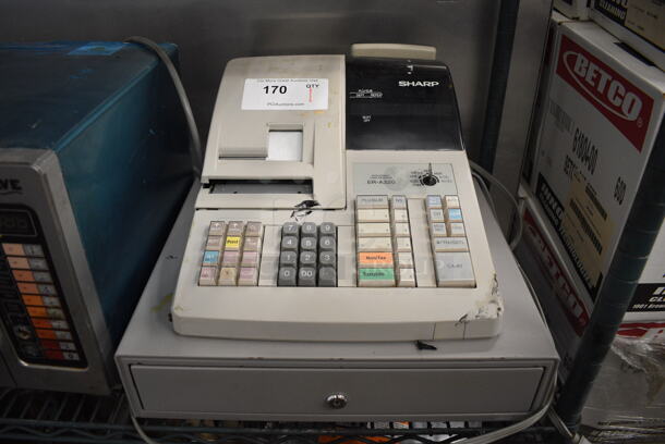 Sharp Model ER-A320 Countertop Cash Register w/ Key. 17x17x12