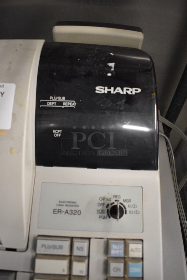 Sharp Model ER-A320 Countertop Cash Register w/ Key. 17x17x12 - Image 2 of 3