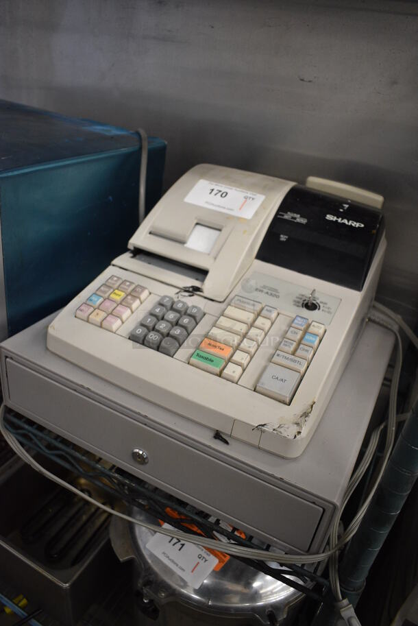 Sharp Model ER-A320 Countertop Cash Register w/ Key. 17x17x12 - Image 3 of 3