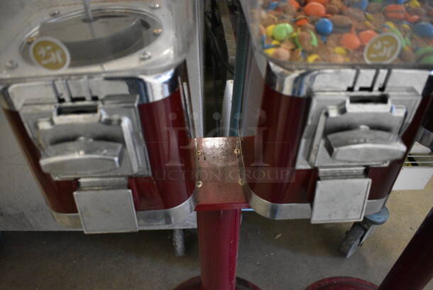 Metal Floor Style 2 Well Coin Operated Candy Dispenser. Does Not Come w/ Key. 18x14x41 - Image 4 of 4
