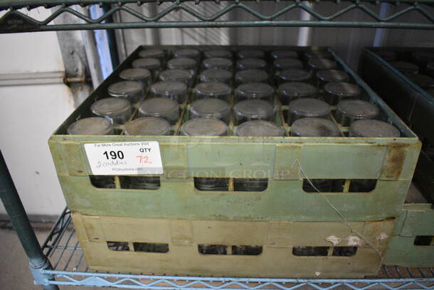 72 Beverage Glasses in 2 Dish Caddies. 2.75x2.75x4. 72 Times Your Bid! - Image 3 of 3