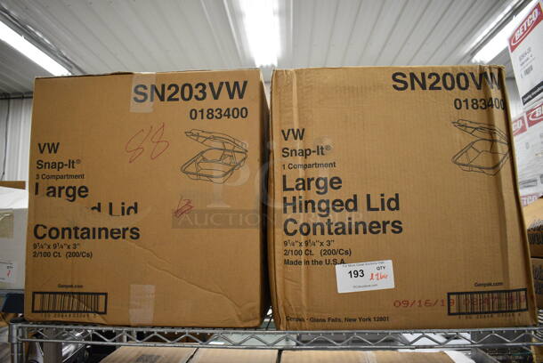2 Boxes of Large Hinged Lid Containers. 2 Times Your Bid!