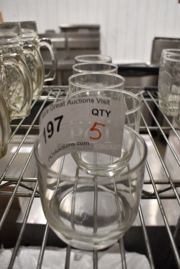 5 Beverage Glasses. 3x3x3. 5 Times Your Bid!