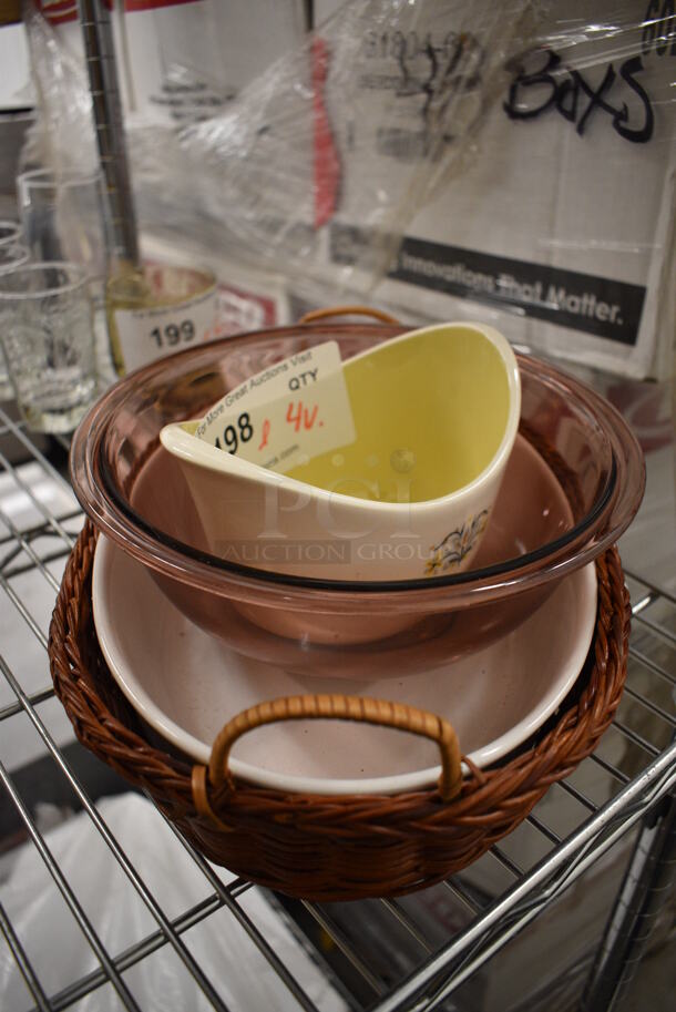 4 Various Glass/Ceramic Dishes. Includes 8.5x8.5x3. 4 Times Your Bid! - Image 2 of 2
