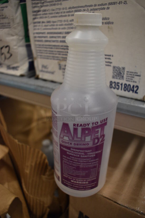 12 Alpet D2 Quick Drying Disinfectant Bottles. 3.5x3.5x10. 12 Times Your Bid! - Image 1 of 3