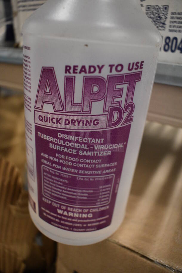 12 Alpet D2 Quick Drying Disinfectant Bottles. 3.5x3.5x10. 12 Times Your Bid! - Image 2 of 3