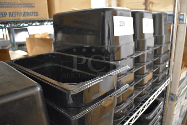 7 Black Poly 1/3 Size Drop In Bins. 1/3x6. 7 Times Your Bid! - Image 2 of 3