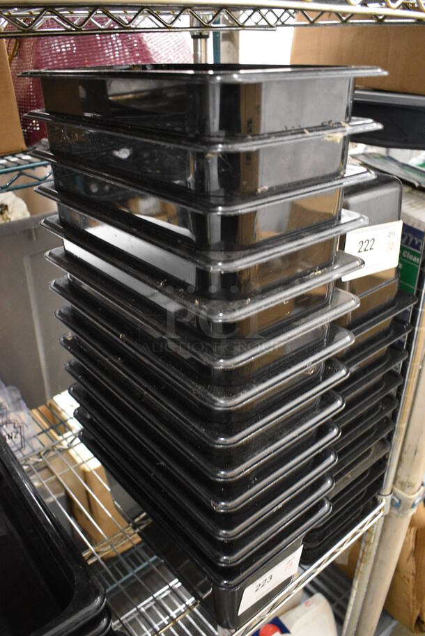 13 Black Poly 1/3 Size Drop In Bins. 1/3x6. 13 Times Your Bid! - Image 2 of 3