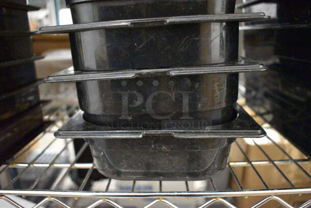 6 Various Black Poly 1/3 Size Drop In Bins. 1/3x4, 1/3x2. 6 Times Your Bid! - Image 3 of 3
