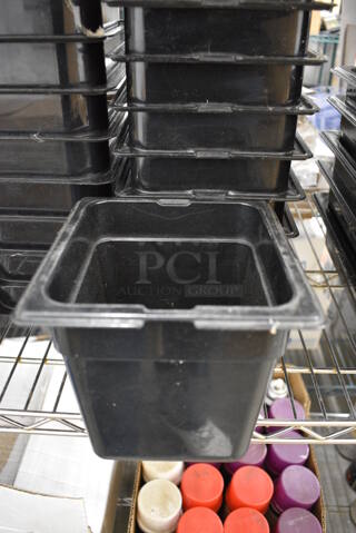 10 Black Poly 1/6 Size Drop In Bins. 1/6x6. 10 Times Your Bid!