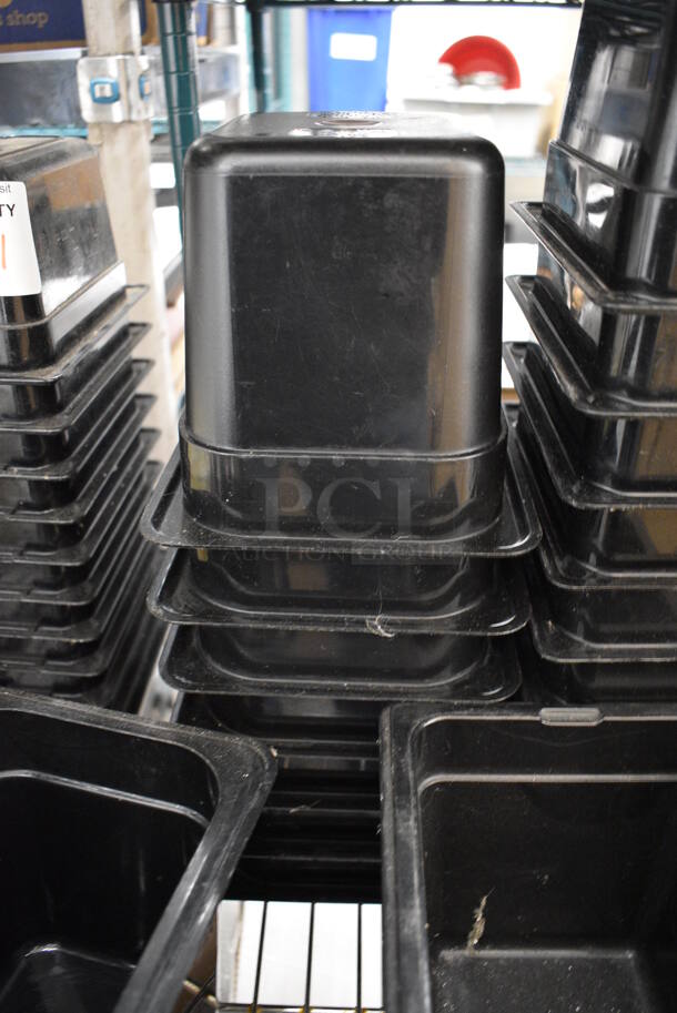 9 Black Poly 1/6 Size Drop In Bins. 1/6x6. 9 Times Your Bid! - Image 2 of 4