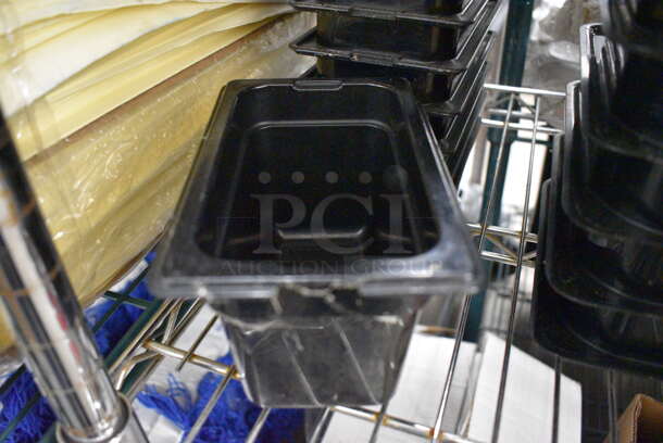 11 Black Poly 1/9 Size Drop In Bins. 1/9x4. 11 Times Your Bid! - Image 1 of 3