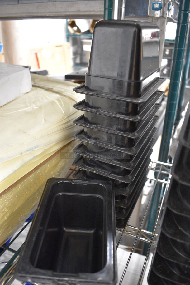 11 Black Poly 1/9 Size Drop In Bins. 1/9x4. 11 Times Your Bid! - Image 2 of 3