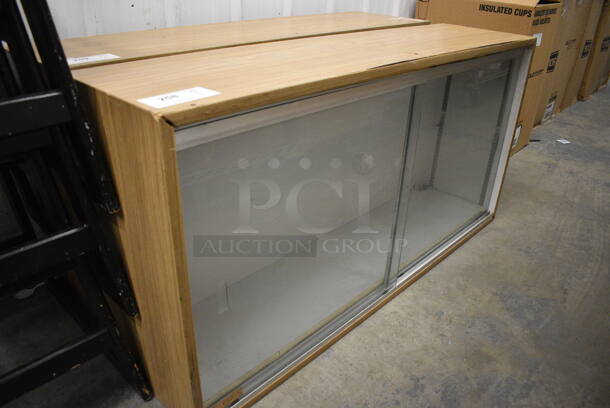 Wood Pattern Dry Display Cabinet w/ 2 Sliding Glass Panes. 48x12x24 - Image 2 of 4