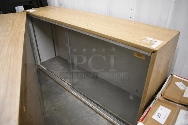 Wood Pattern Dry Display Cabinet w/ 1 Sliding Glass Pane. 48x12x24