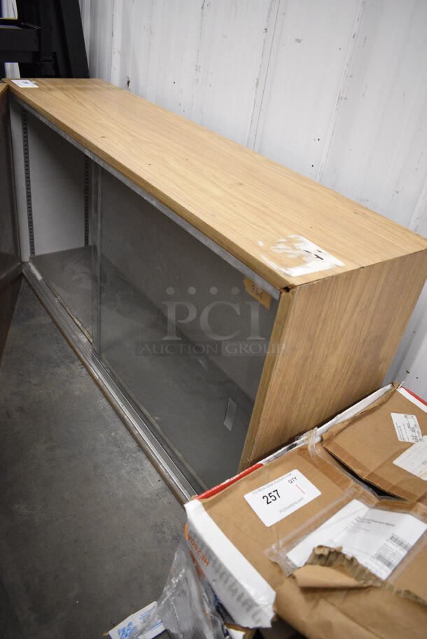 Wood Pattern Dry Display Cabinet w/ 1 Sliding Glass Pane. 48x12x24 - Image 2 of 2