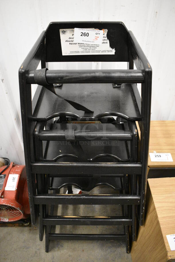 3 Black High Chairs. 20x20x28. 3 Times Your Bid! - Image 1 of 3