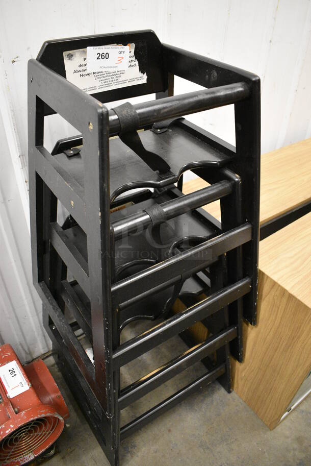 3 Black High Chairs. 20x20x28. 3 Times Your Bid! - Image 2 of 3