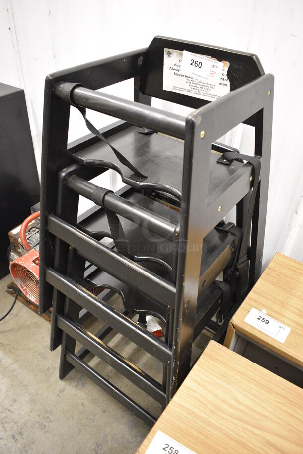 3 Black High Chairs. 20x20x28. 3 Times Your Bid! - Image 3 of 3