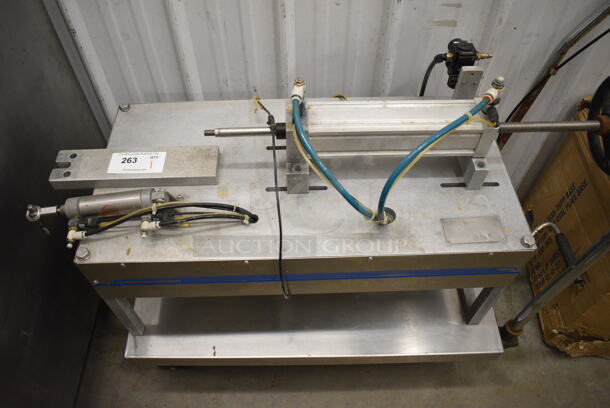 Geyer Metal Commercial Liquid Viscous Product Filler Base on Cart w/ Commercial Casters. 46x20.5x36 - Image 3 of 6