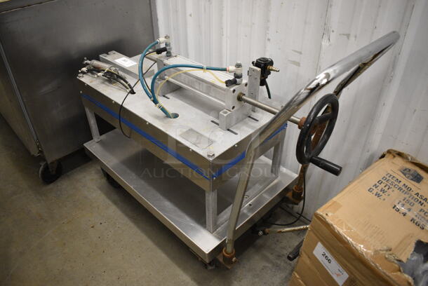 Geyer Metal Commercial Liquid Viscous Product Filler Base on Cart w/ Commercial Casters. 46x20.5x36 - Image 5 of 6