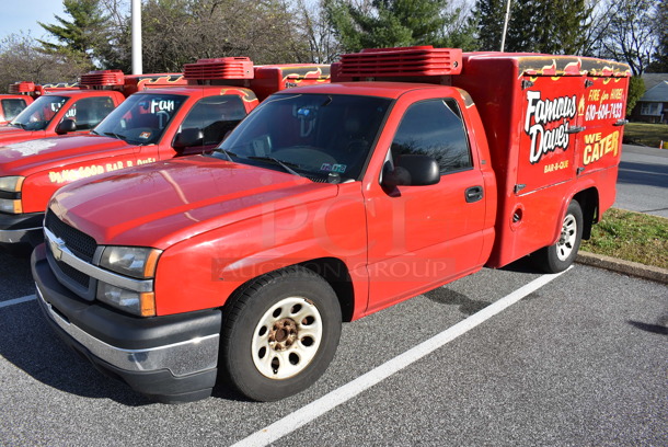 2005 Chevrolet Silverado 1500 w/ Reefer Trailer Attachment; 2 Cold Compartments and 2 Hot Compartments. VIN 1GCEC14X15Z278225. Odometer Reads 106,195. Vehicle Runs and Drives! Title Is Free and Clear. See Lot 8 For Additional Pictures! - Image 1 of 12