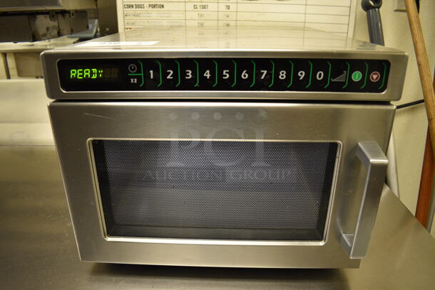 NICE! Stainless Steel Commercial Countertop Microwave Oven. 16.5x21.5x13.5. Unit Was Working When Restaurant Closed!