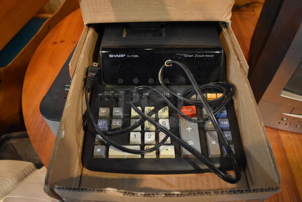 IN ORIGINAL BOX! Sharp Printing Calculator. 9x12x4 - Image 1 of 3