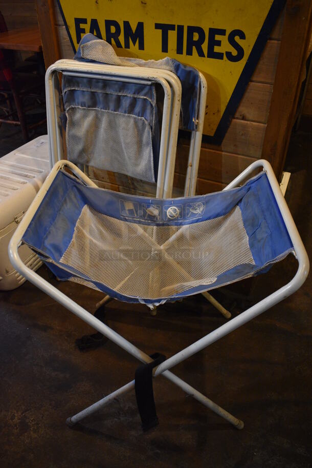 4 Koala Kare White Metal Infant Carrier Stands. 22x25x30. 4 Times Your Bid!
